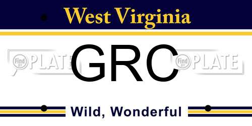 GRC West Virginia License Plate