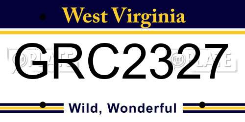 GRC2327 West Virginia License Plate