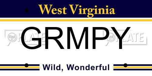 GRMPY West Virginia License Plate