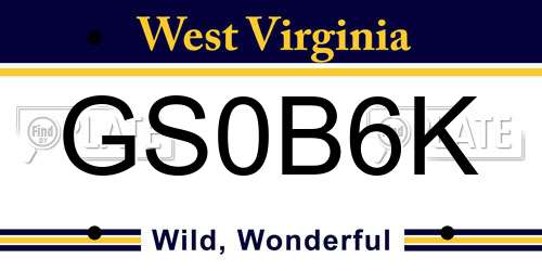 GS0B6K West Virginia License Plate