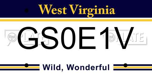 GS0E1V West Virginia License Plate