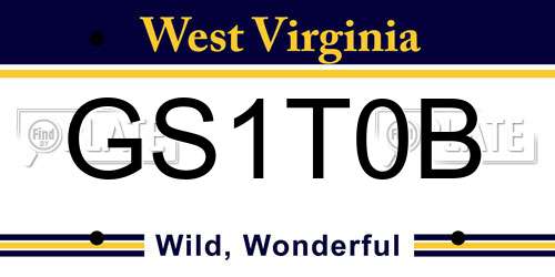GS1T0B West Virginia License Plate