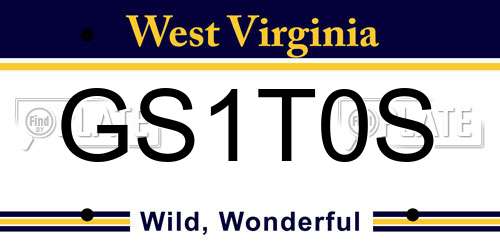 GS1T0S West Virginia License Plate