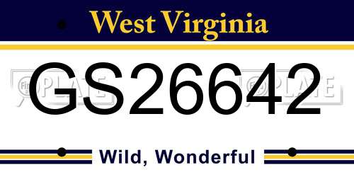 GS26642 West Virginia License Plate