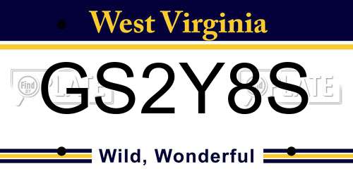 GS2Y8S West Virginia License Plate