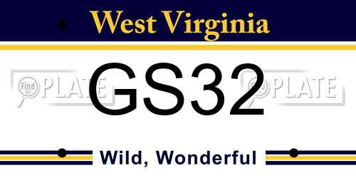 GS32 West Virginia License Plate