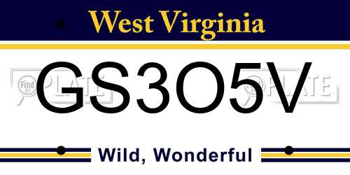 GS3O5V West Virginia License Plate