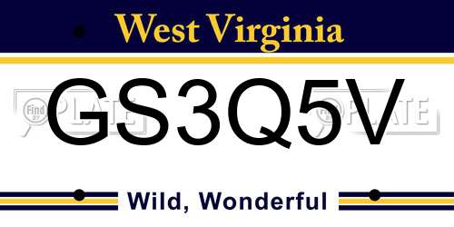 GS3Q5V West Virginia License Plate