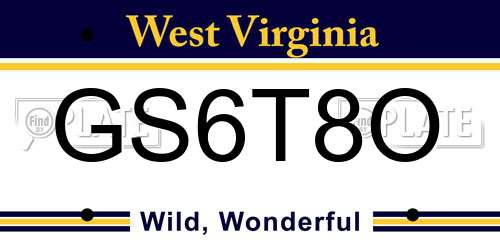 GS6T8O West Virginia License Plate
