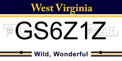 GS6Z1Z West Virginia License Plate