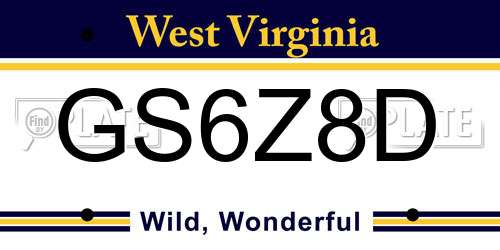 GS6Z8D West Virginia License Plate