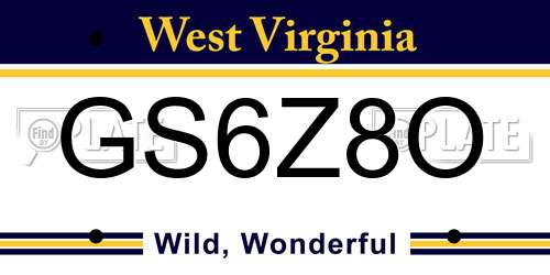 GS6Z8O West Virginia License Plate