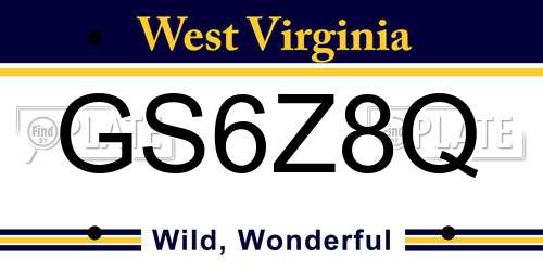 GS6Z8Q West Virginia License Plate