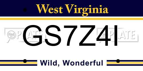 GS7Z4I West Virginia License Plate
