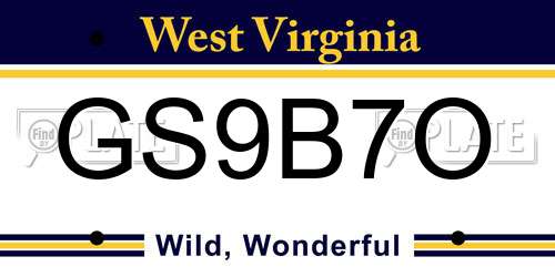 GS9B7O West Virginia License Plate