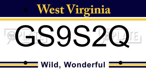 GS9S2Q West Virginia License Plate