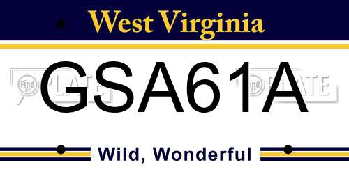 GSA61A West Virginia License Plate