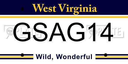GSAG14 West Virginia License Plate