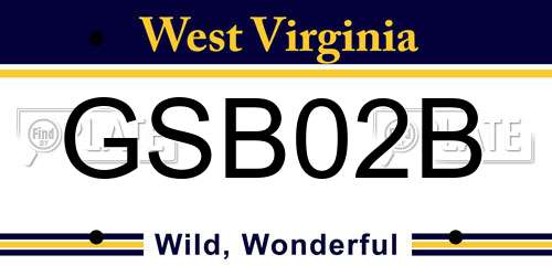 GSB02B West Virginia License Plate