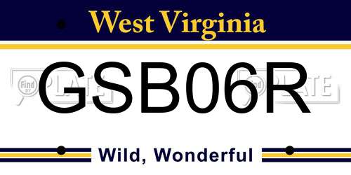 GSB06R West Virginia License Plate