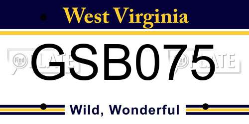 GSB075 West Virginia License Plate