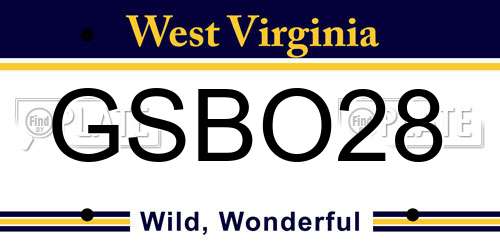 GSBO28 West Virginia License Plate