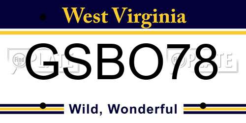GSBO78 West Virginia License Plate