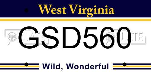GSD560 West Virginia License Plate