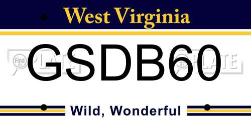 GSDB60 West Virginia License Plate