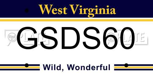 GSDS60 West Virginia License Plate