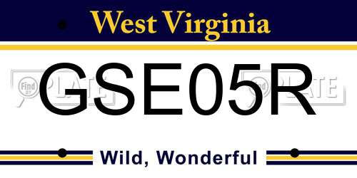 GSE05R West Virginia License Plate
