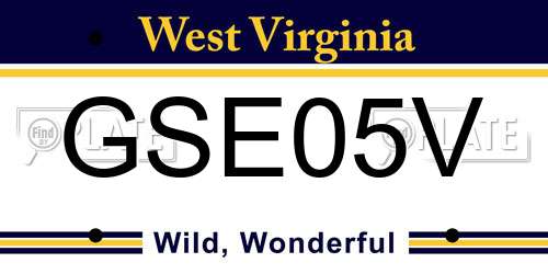 GSE05V West Virginia License Plate