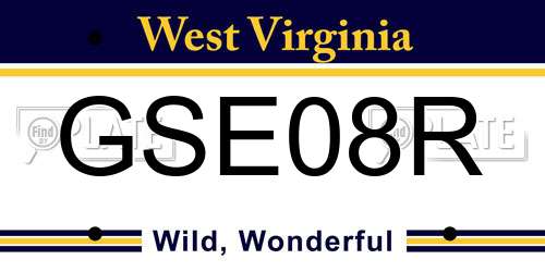 GSE08R West Virginia License Plate