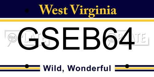 GSEB64 West Virginia License Plate