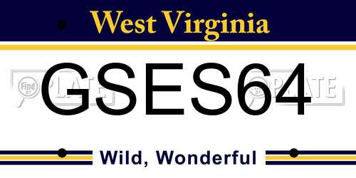 GSES64 West Virginia License Plate