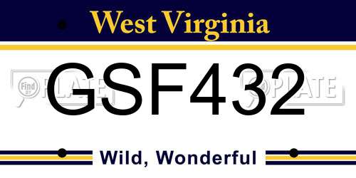 GSF432 West Virginia License Plate
