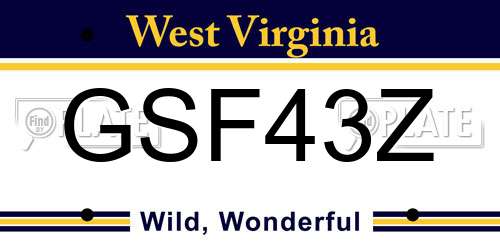 GSF43Z West Virginia License Plate