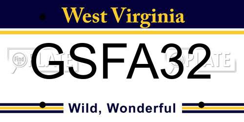 GSFA32 West Virginia License Plate