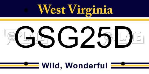 GSG25D West Virginia License Plate