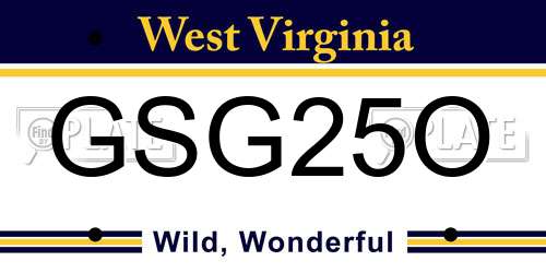 GSG25O West Virginia License Plate