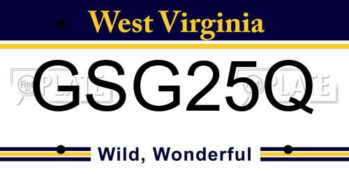 GSG25Q West Virginia License Plate
