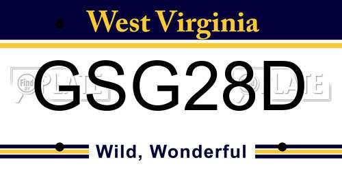 GSG28D West Virginia License Plate