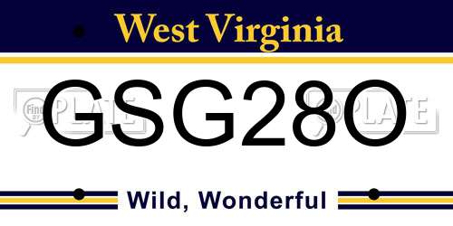 GSG28O West Virginia License Plate
