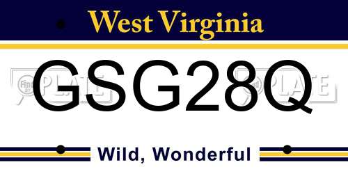 GSG28Q West Virginia License Plate