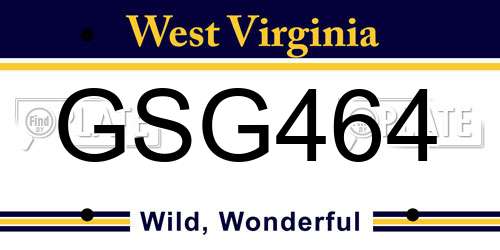 GSG464 West Virginia License Plate