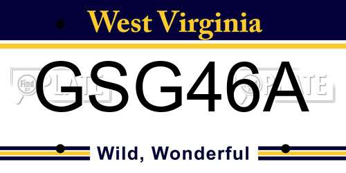 GSG46A West Virginia License Plate