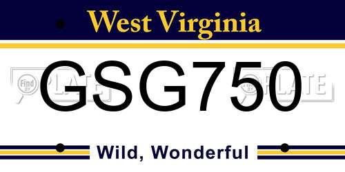 GSG750 West Virginia License Plate