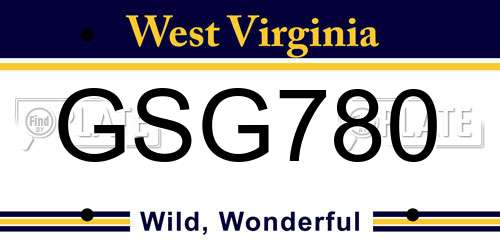 GSG780 West Virginia License Plate