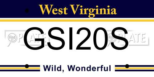 GSI20S West Virginia License Plate
