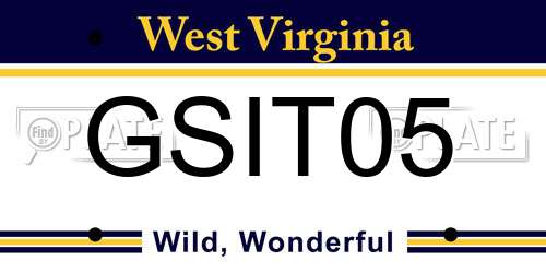 GSIT05 West Virginia License Plate